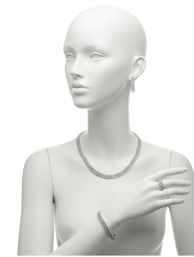 Elegant Leaf Crystal Jewelry Set - Zambeel