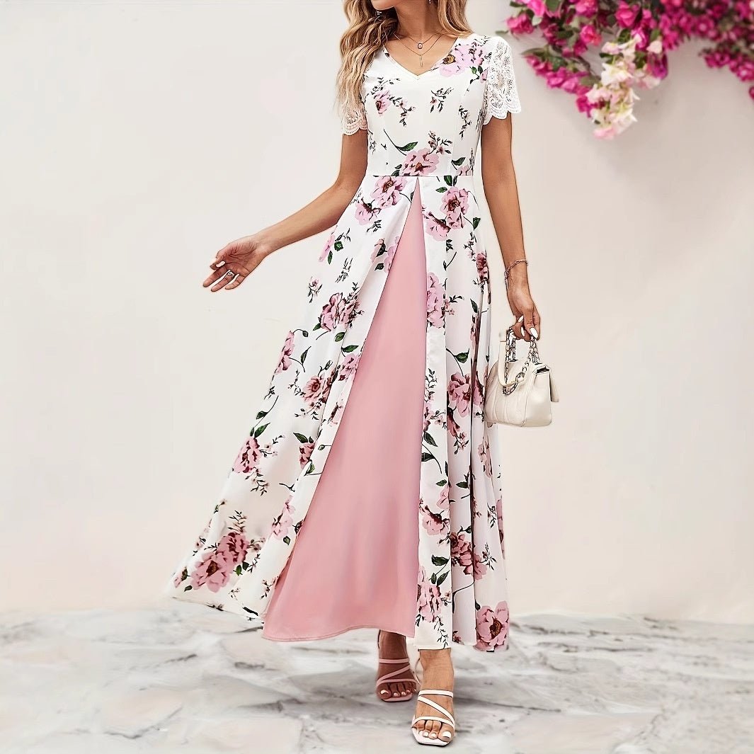 Elegant Long Sleeveless Dress With A Slit - Zambeel