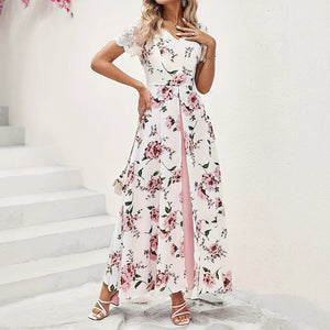Elegant Long Sleeveless Dress With A Slit - Zambeel