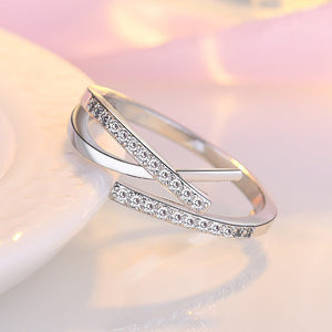 Elegant Micro Rhinestone Cross Ring Personality - Zambeel