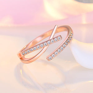Elegant Micro Rhinestone Cross Ring Personality - Zambeel