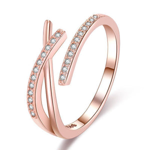 Elegant Micro Rhinestone Cross Ring Personality - Zambeel