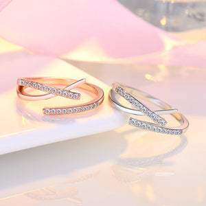 Elegant Micro Rhinestone Cross Ring Personality - Zambeel