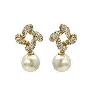 Elegant Niche Square Pearl Stud Earrings For Women - Zambeel