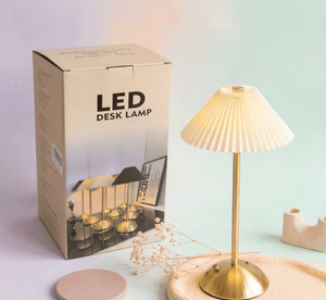 Elegant Pleated LED Desk Lamp - Zambeel