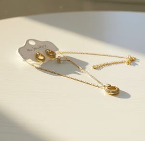 Elegant Round Crystal Jewelry Set - Zambeel