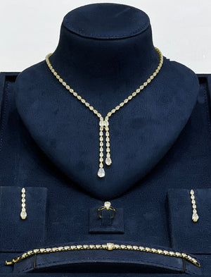 Elegant Teardrop Crystal Jewelry Set - Zambeel
