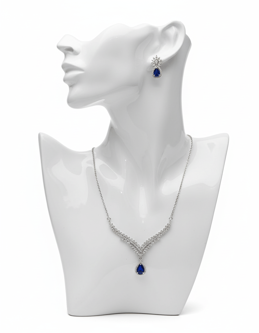 Elegant Teardrop Necklace & Earrings - Zambeel