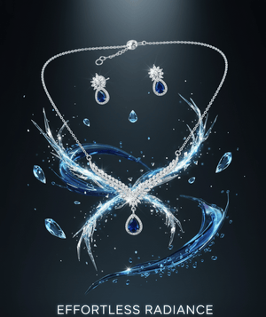 Elegant Teardrop Necklace & Earrings - Zambeel