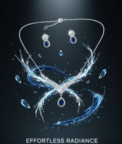 Elegant Teardrop Necklace & Earrings - Zambeel