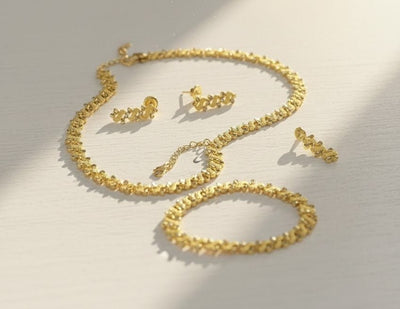 Elegant Y - Drop Gold Jewelry Set - Zambeel