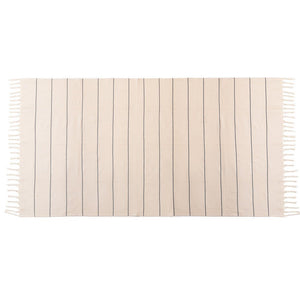 Embroidered Cream - colored Tassel Beach Towel - Zambeel