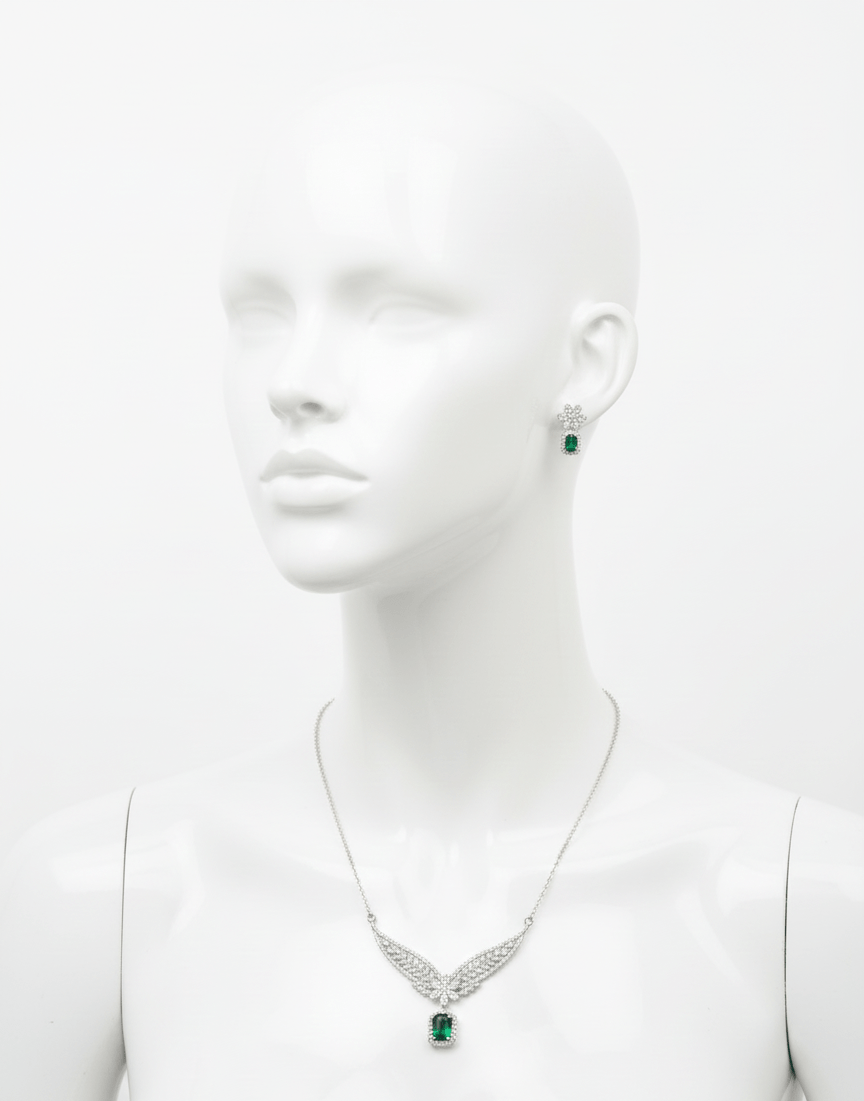 Emerald Leaf Jewelry Set - Zambeel