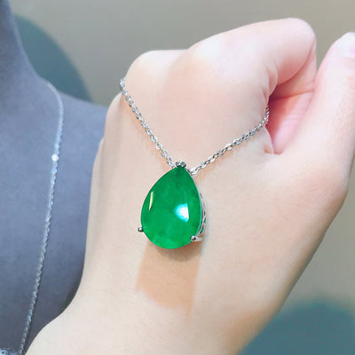 Emerald Paraiba Pear - shaped Earrings - Zambeel