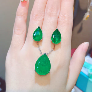 Emerald Paraiba Pear - shaped Earrings - Zambeel