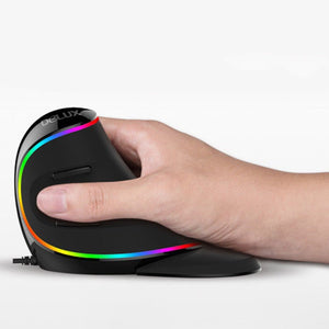 Ergonomics Vertical Gaming Mouse 6 Buttons Wired Wireless Right Hand Mice for PC Laptop Computer - Zambeel