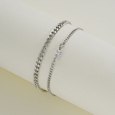 European And American Ins Special - interest Design High - grade Bracelet Suit Stainless Steel - Zambeel