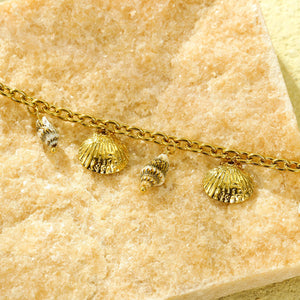 European And American Ins Summer Ocean Style 18K Gold Titanium Steel Shell Conch Necklace - Zambeel