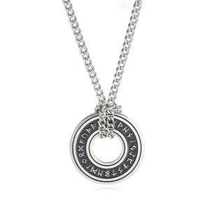 European And American Retro Style Luen Letter Circle Pendant Men's Necklace - Zambeel