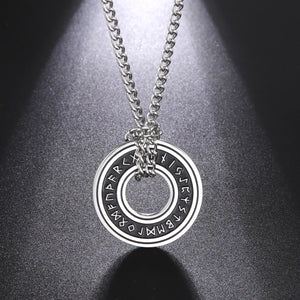 European And American Retro Style Luen Letter Circle Pendant Men's Necklace - Zambeel