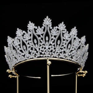 European And American Zircon Bridal Crown Headpiece With Metal Plating, Korean Style - Zambeel