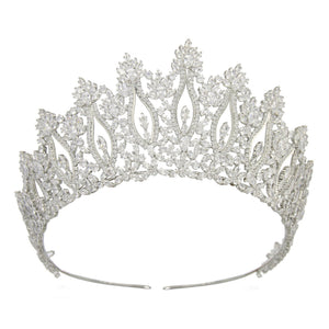 European And American Zircon Bridal Crown Headpiece With Metal Plating, Korean Style - Zambeel