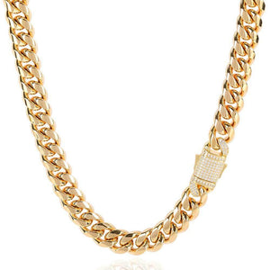 European Hip Hop Titanium Steel Necklace Ornament Stainless Steel Cuban Link Chain - Zambeel