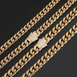 European Hip Hop Titanium Steel Necklace Ornament Stainless Steel Cuban Link Chain - Zambeel