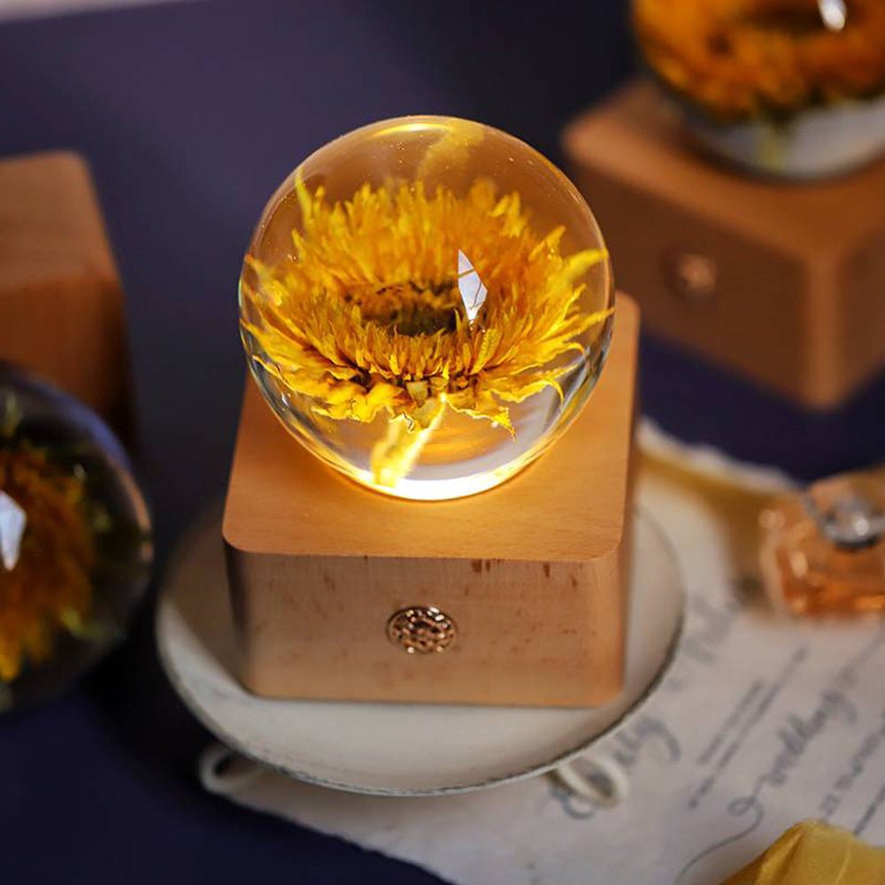 Everlasting Flower Sunflower Night Light Decoration Christmas Gift - Zambeel
