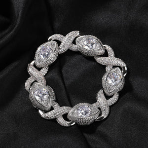 Exaggerated 15mm Zircon Infinity Eyes 8 - Shape Cuban Necklace - Zambeel