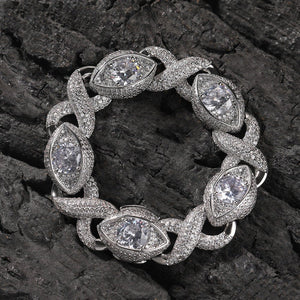Exaggerated 15mm Zircon Infinity Eyes 8 - Shape Cuban Necklace - Zambeel
