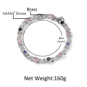 Exaggerated 15mm Zircon Infinity Eyes 8 - Shape Cuban Necklace - Zambeel
