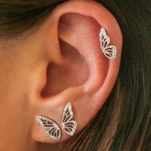 Exaggerated Bohemian Crystal Butterfly Earrings - Zambeel