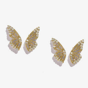Exaggerated Bohemian Crystal Butterfly Earrings - Zambeel