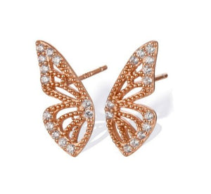 Exaggerated Bohemian Crystal Butterfly Earrings - Zambeel
