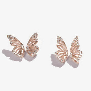 Exaggerated Bohemian Crystal Butterfly Earrings - Zambeel