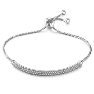 Exquisite Cold Wind Full Inlaid Zircon Curved Bracelet - Zambeel