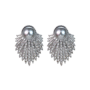 Fashion And Fully - jewelled Alloy Stud Earrings Female Niche - Zambeel
