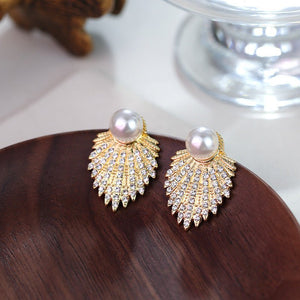 Fashion And Fully - jewelled Alloy Stud Earrings Female Niche - Zambeel