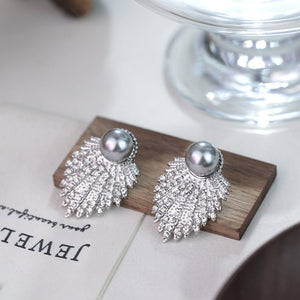 Fashion And Fully - jewelled Alloy Stud Earrings Female Niche - Zambeel