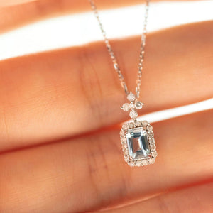 Fashion Aquamarine Necklace Female French Style - Zambeel
