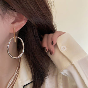 Fashion Color Contrast Oval Earrings Women's Fashion All - match Simple - Zambeel