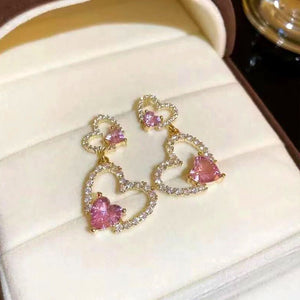 Fashion Design Sense Love Heart Stud Earrings Women - Zambeel