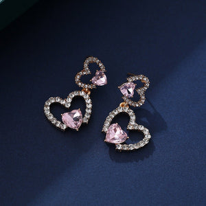 Fashion Design Sense Love Heart Stud Earrings Women - Zambeel