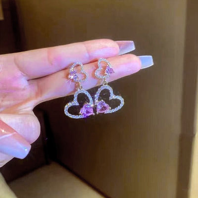 Fashion Design Sense Love Heart Stud Earrings Women - Zambeel