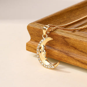 Fashion Diamond Moon Necklace Simple Alloy Women - Zambeel