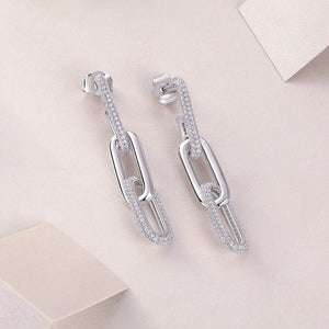 Fashion Geometric Silver Earrings Moissanite - Zambeel