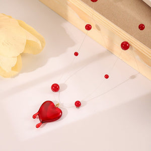 Fashion Halloween Red Love Blood Drop Beads Necklace - Zambeel