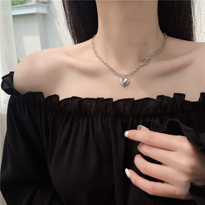 Fashion Jewelry Women's Vintage Love Heart Pendant Necklace - Zambeel