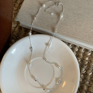 Fashion Ring Pearl Necklace Female Niche - Zambeel